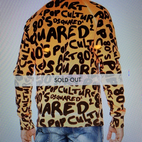 Dsquared2 80’s Retro Neon Orange Sweatshirt Sz 52 - Picture 7 of 8